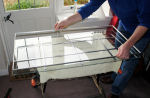 Reassembly of sealed double glazing unit - spacer frame