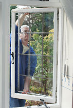 Removing misted sealed double glazing